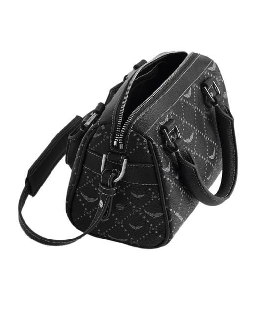 Zadig & Voltaire Black Monogram Xs Sunny Vibe Cross Body Bag