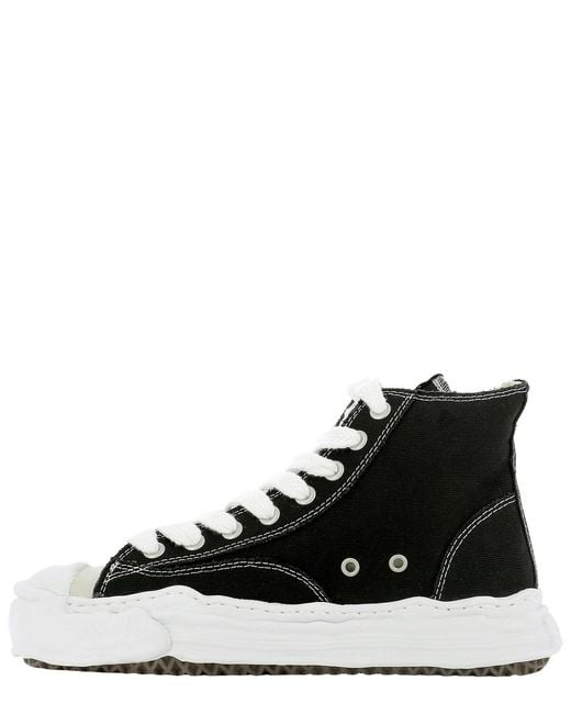 Maison Mihara Yasuhiro Black Logo Detailed Lace-Up Sneakers for men