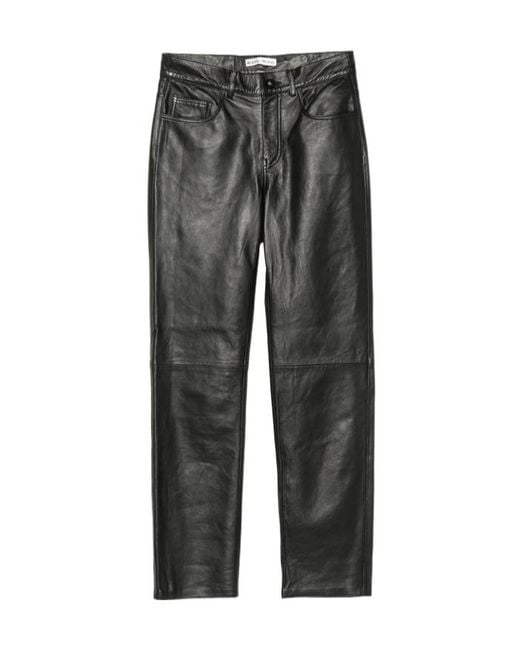 Blazé Milano Gray Leather Trousers