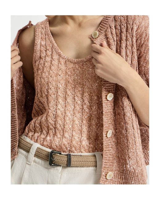 Brunello Cucinelli Brown Sleeveless Top