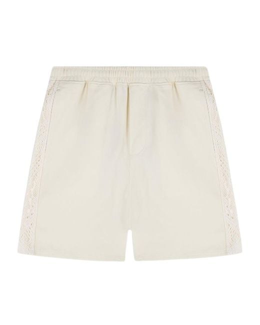 Represent White Knitted-Panel Shorts for men