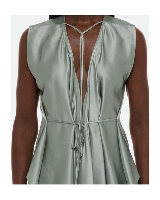 Helmut Lang Green Draped Scarf Top