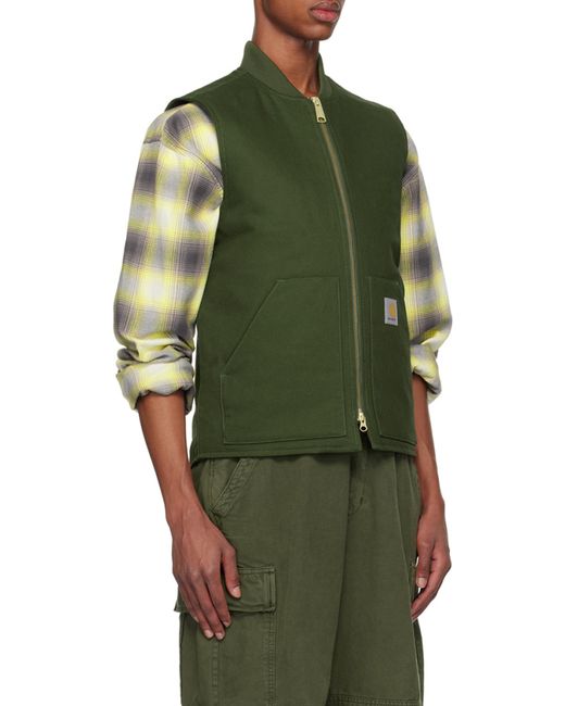 Carhartt Green Logo Patch Zipped Gilet for men
