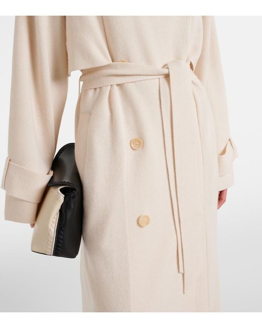 Jardin Des Orangers Natural Wool And Cashmere Trench Coat