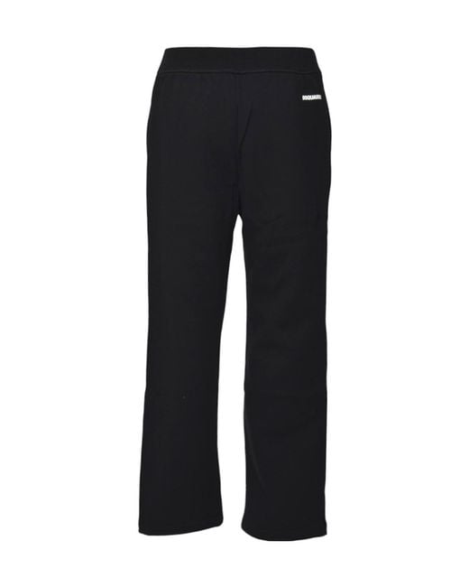 DSquared² Black Straight-Leg Trousers With Minimalist Design for men