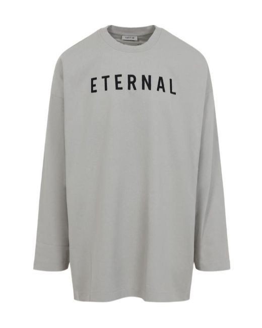 Fear Of God Gray Eternal Printed Crewneck T-Shirt for men