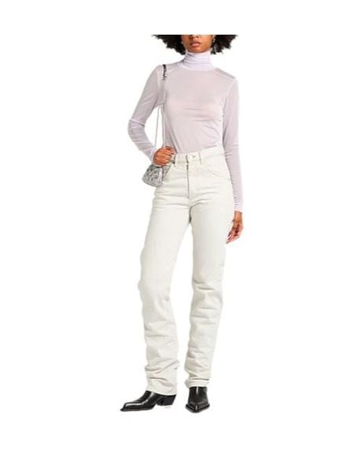Maison Margiela Pink Vhigh-Neck Long-Sleeve T-Shirt