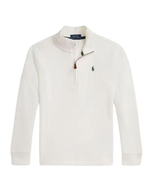 Polo Ralph Lauren White Half-Zip Hoodie