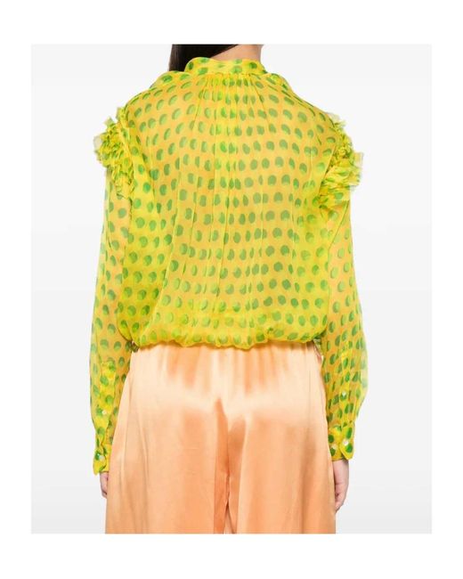 Dries Van Noten Yellow Printed Blouse