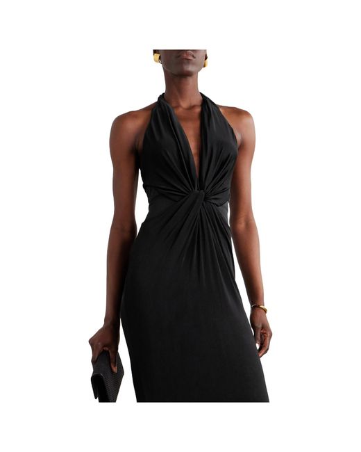 Tom Ford Black Knitted Stretch Jersey Criss-Cross Evening Dress