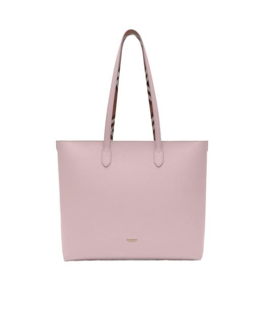 Burberry Pink Medium Check-Lined Tote