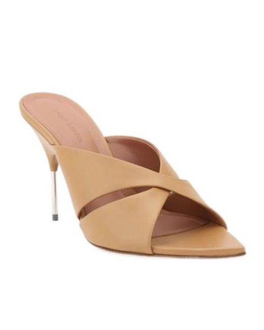 AMINA MUADDI Natural High Heel Mules