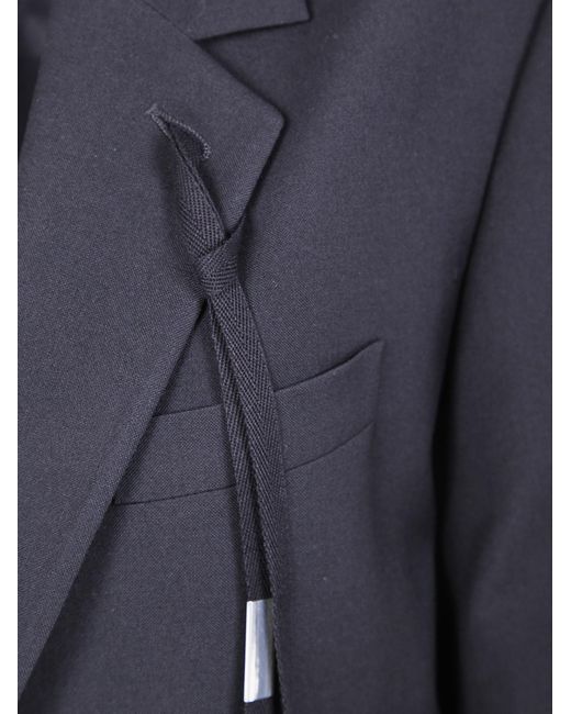 Ann Demeulemeester Blue Single-Button Tie-Detail Jacket