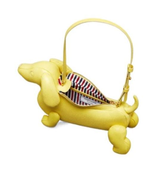 Thom Browne Yellow Pebble Grain Hector Tote Bag