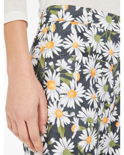 Weekend by Maxmara White Allover Floral Printed Flared Pants