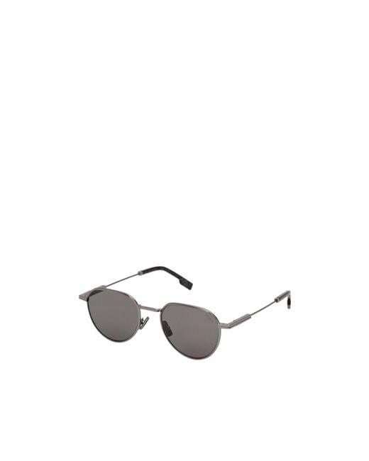 Zegna White Geometric-Frame Sunglasses for men