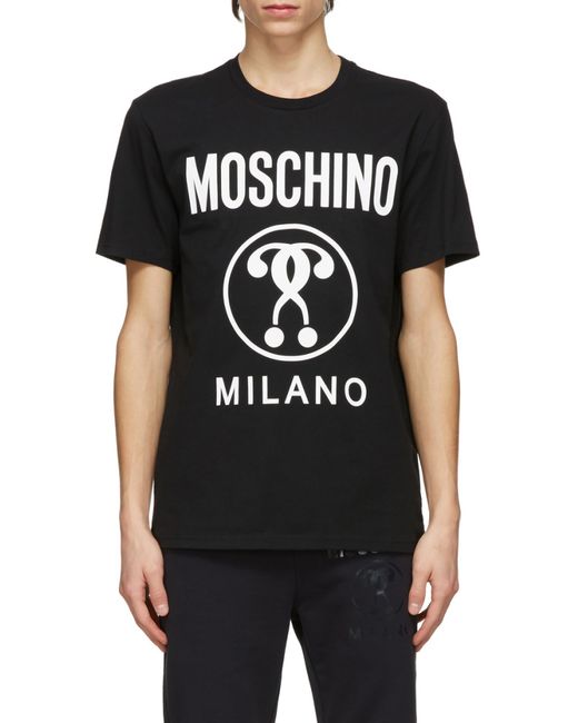 Moschino Black Pattern Printed T-Shirt for men