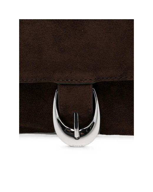 Staud Brown Harlow Buckle Shoulder Bag
