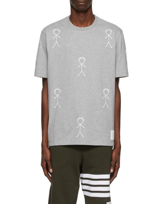 Thom Browne White Mr. Thom Logo-Print T-Shirt for men
