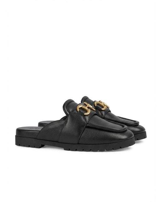Gucci Black Horsebit Loafer Slippers