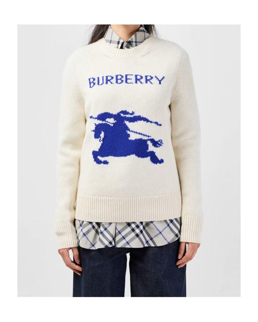 Burberry White Logo Knitted Sweater