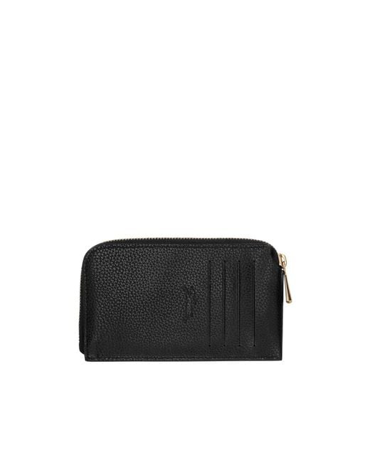 Longchamp Black Zip-Around Leather Wallet
