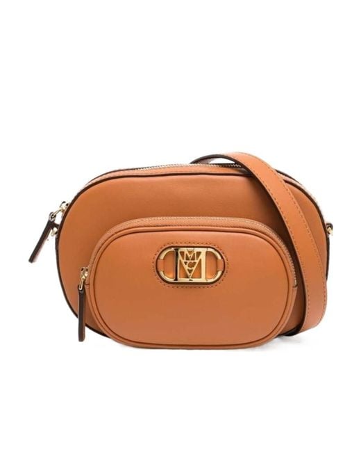 MCM Brown Mode Travia Logo Plaque Mini Crossbody Bag