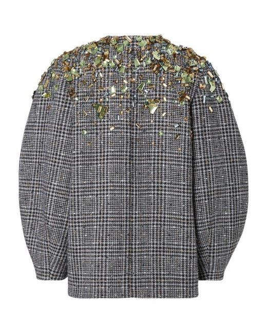 【Katrin TOKYO】cocoon tweed blouson Fendi Cocoon-Style Embellished Belted Tweed Jacket in Gray | Lyst