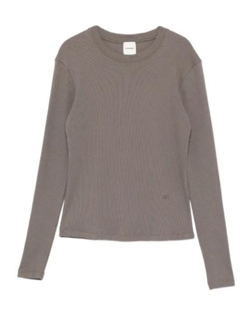 Nanushka Gray Long-Sleeve Top