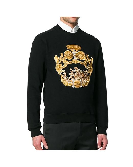 Versace Black Printed Hoodie for men