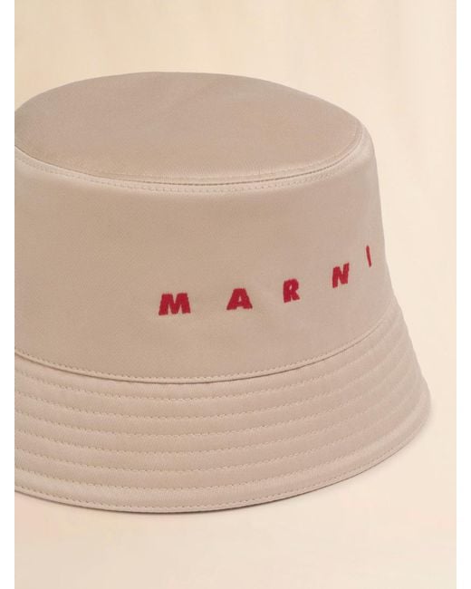 Marni Natural Water-Repellent Gabardine Bucket Hat for men