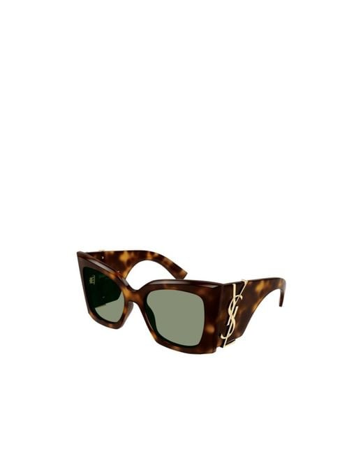 Saint Laurent Black Blaze Cat-Eye Sunglasses