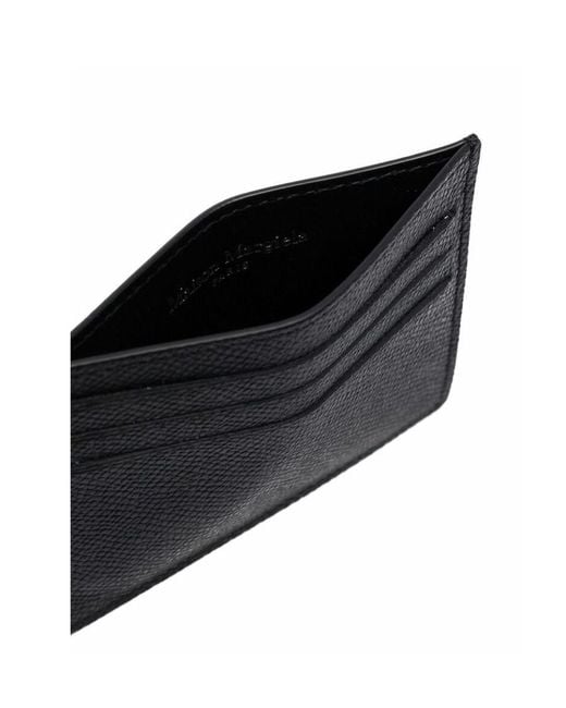 Maison Margiela Black Four-Stitch Card Holder for men