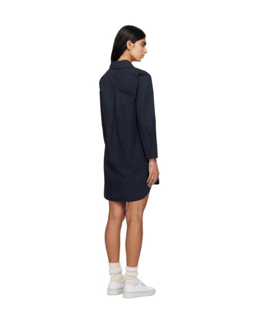 A.P.C. Blue Angela Long-Sleeved Dress