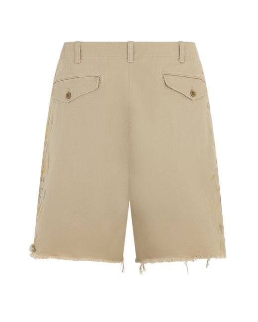 Polo Ralph Lauren Natural Frayed-Hem Shorts for men