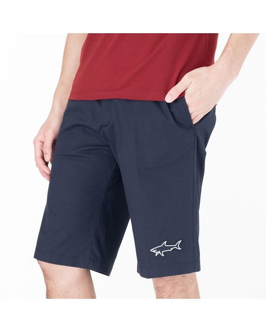 Paul & Shark Blue Logo Patch Shorts for men