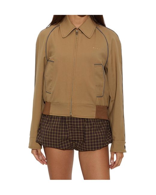 Marni Natural Wool Bomber Jacket
