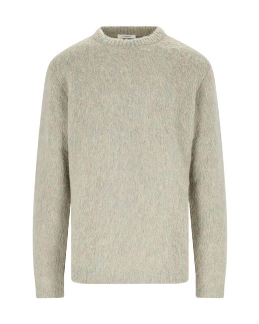 Lemaire Gray Crew-Neck Brushed-Effect Jumper for men