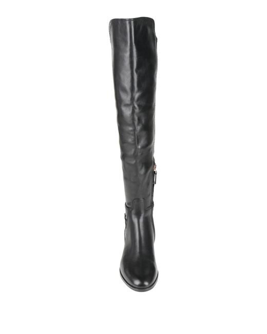 Tory Burch Black Solid Color Round Toe Long Boots
