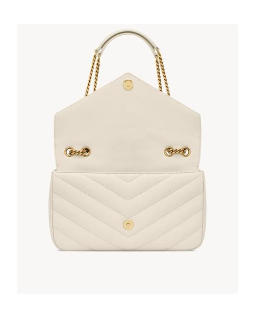 Saint Laurent White Loulou Medium Shoulder Bag