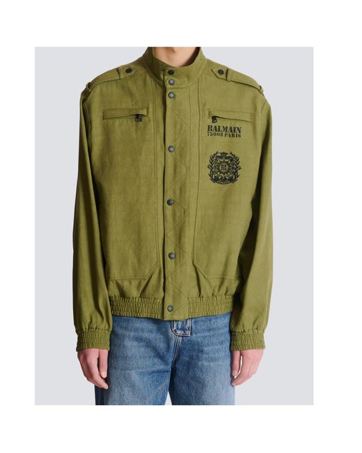 Balmain Green Bomber Jackets for men