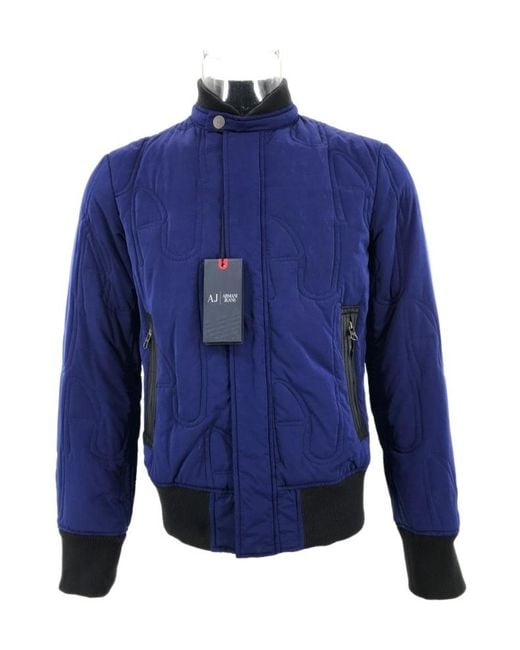 Armani Jeans Blue Long-Sleeved Quilted Casual Jacket for men
