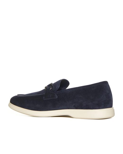 Ferragamo Blue Cosimo Suede Loafers for men