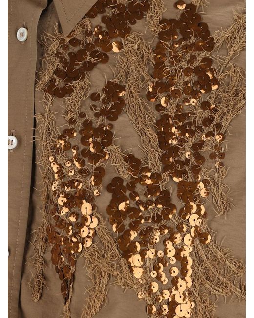 Brunello Cucinelli Brown Shirt With Sequins