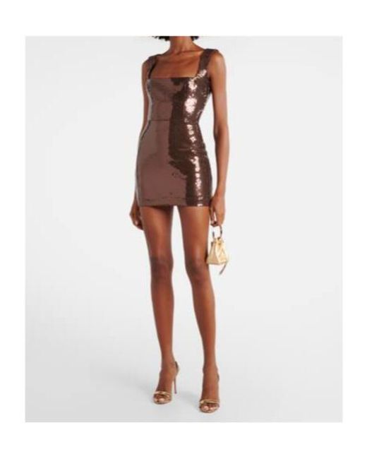 Alex Perry Brown Sequined Minidress