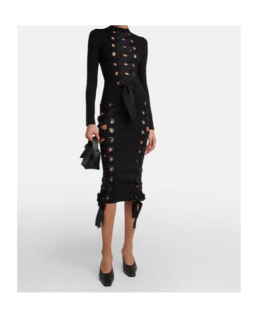 Christopher Kane Black Bound Midi Dress