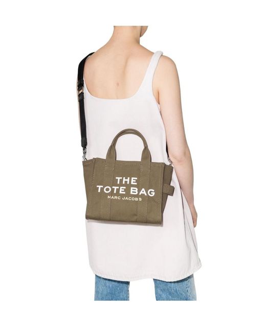 Marc Jacobs Green Logo Printed Zip-Up Small Tote Bag