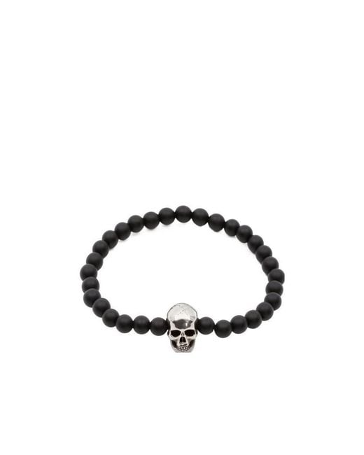 McQueen Multicolor Skull Charm Bead-Detailed Bracelet for men
