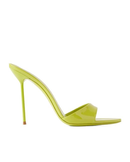 Paris Texas Yellow Patent-Leather Mules
