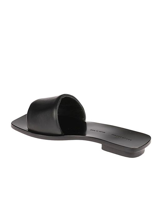 Liviana Conti Black Square Toed Slippers